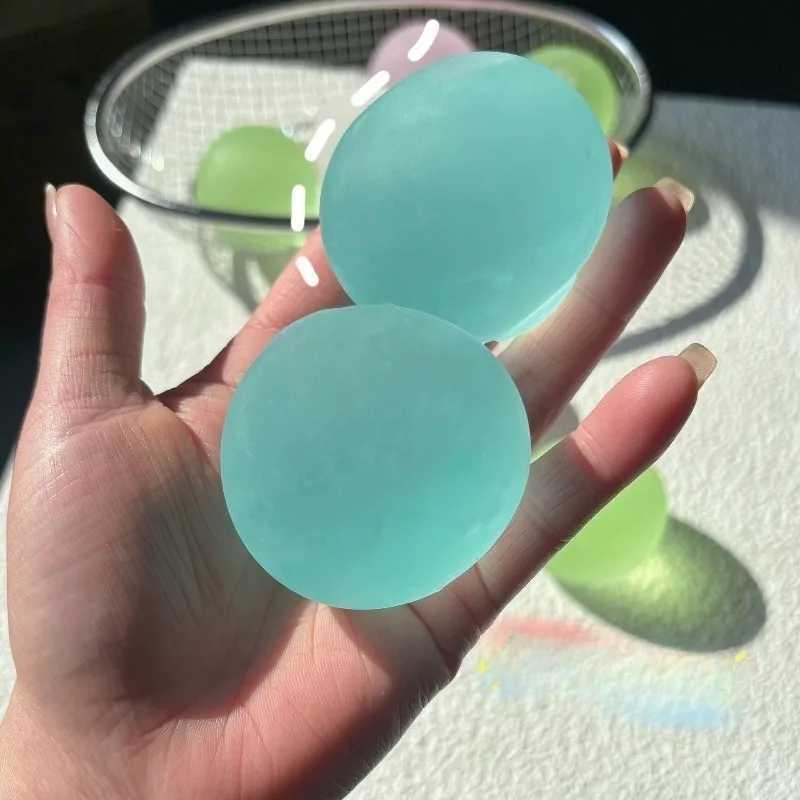 Squishy Blue Maltose Fidget Toy Soft Pink Mochi Sensory Squeeze Toy Coconut Oil Ball Slow-rebound Decompression Toy X-mas Gift H260324