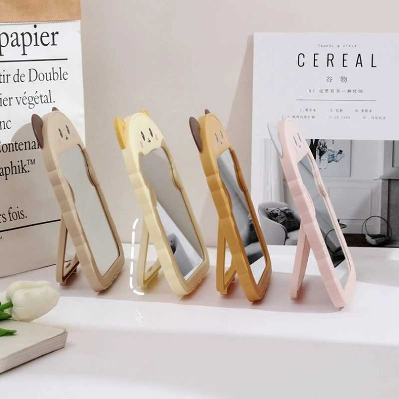 Cat Ear Mirror Makeup Mirror Folding Plastic Cute Single-sided Mirror Student Dormitory Makeup Mirror Desktop Mirror H260324