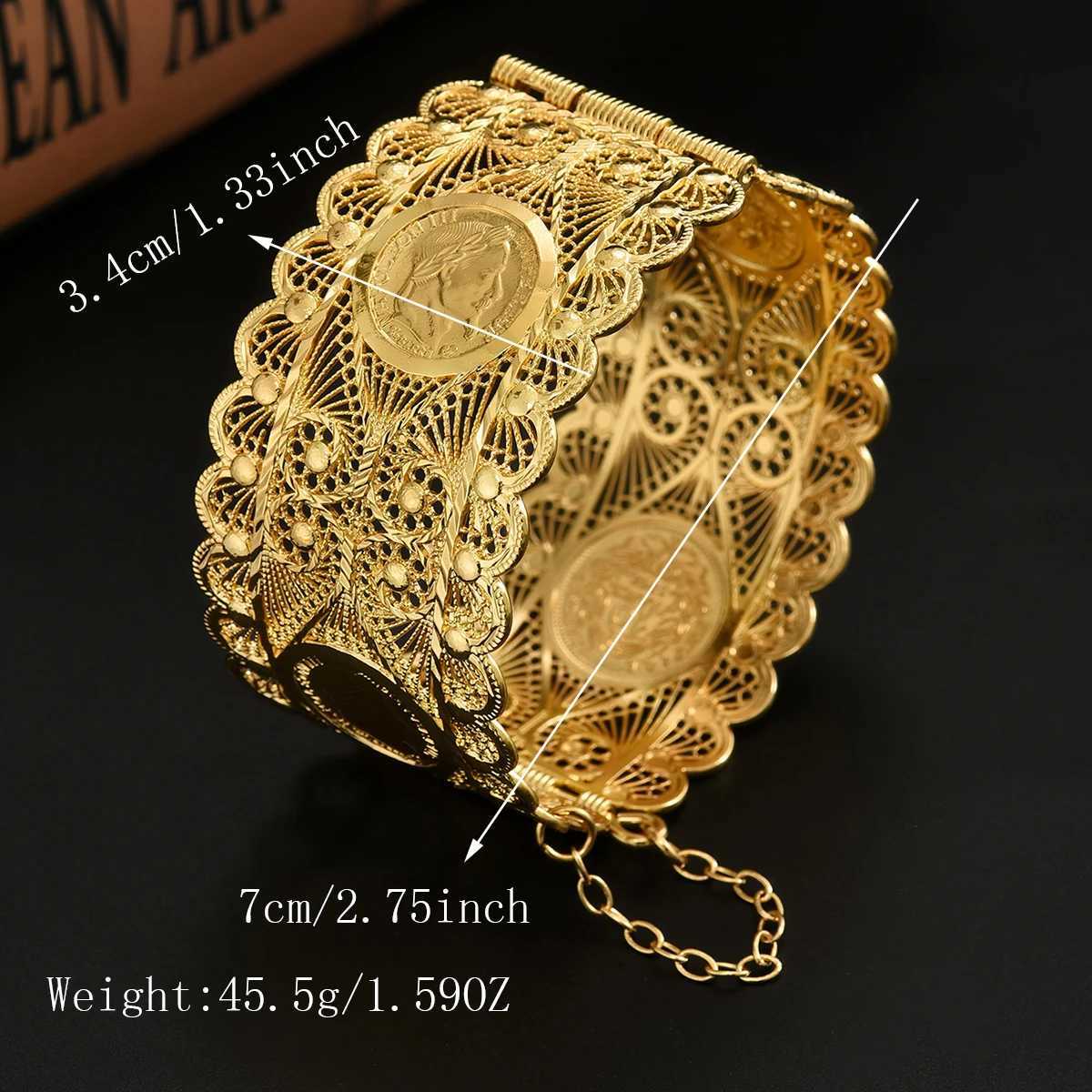 An Algerian Brides Jewelry With Napoleon Graphic Coin Design Finely Carved A Wrist Accessory For Wedding Dress H260323 - view 7