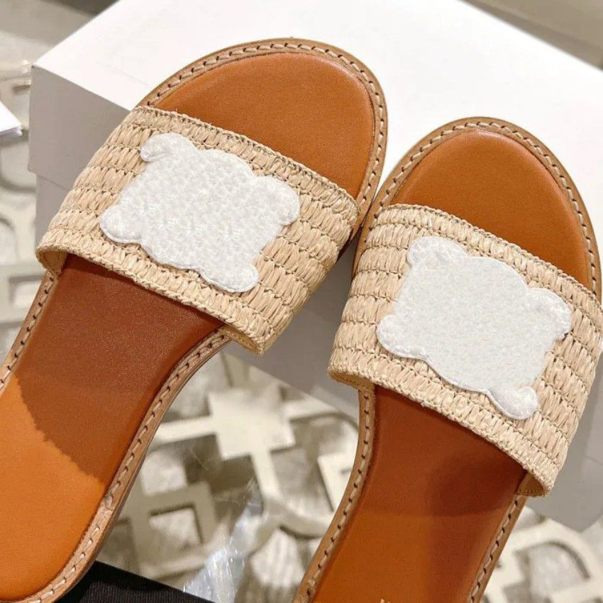 designer Slides luxury sandals Casual shoes Designer weave Sliders fashion outdoor Beach sandale Womens Shoe flat loafer Summer Mule