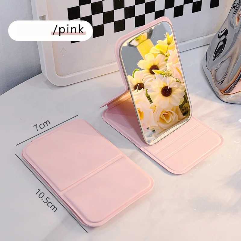 1pc Mirror Makeup Mirror Portable Folding Mirror Girl Makeup Mirror HD Desktop Stand up Mini Portable Small Mirror Travel H260324