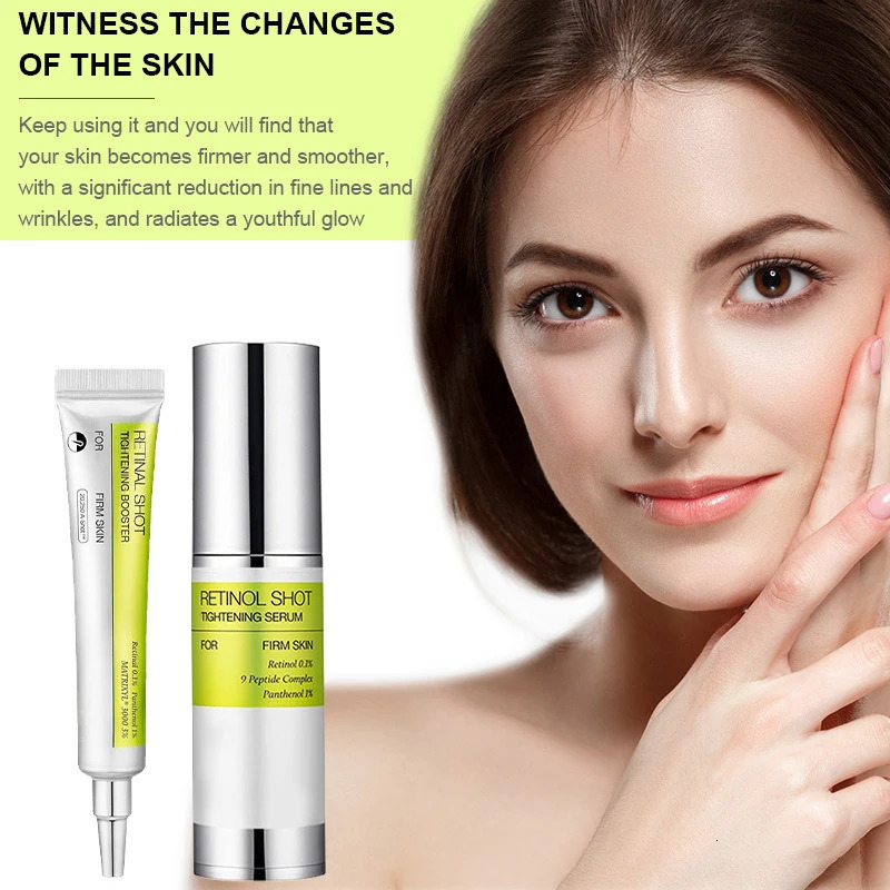 Korean Vita A Retinol Firming Serum Eye Cream Set Tightening Booster Deeply Moisturizing Pore Shrink Dark Circles Repair Serum 260318
