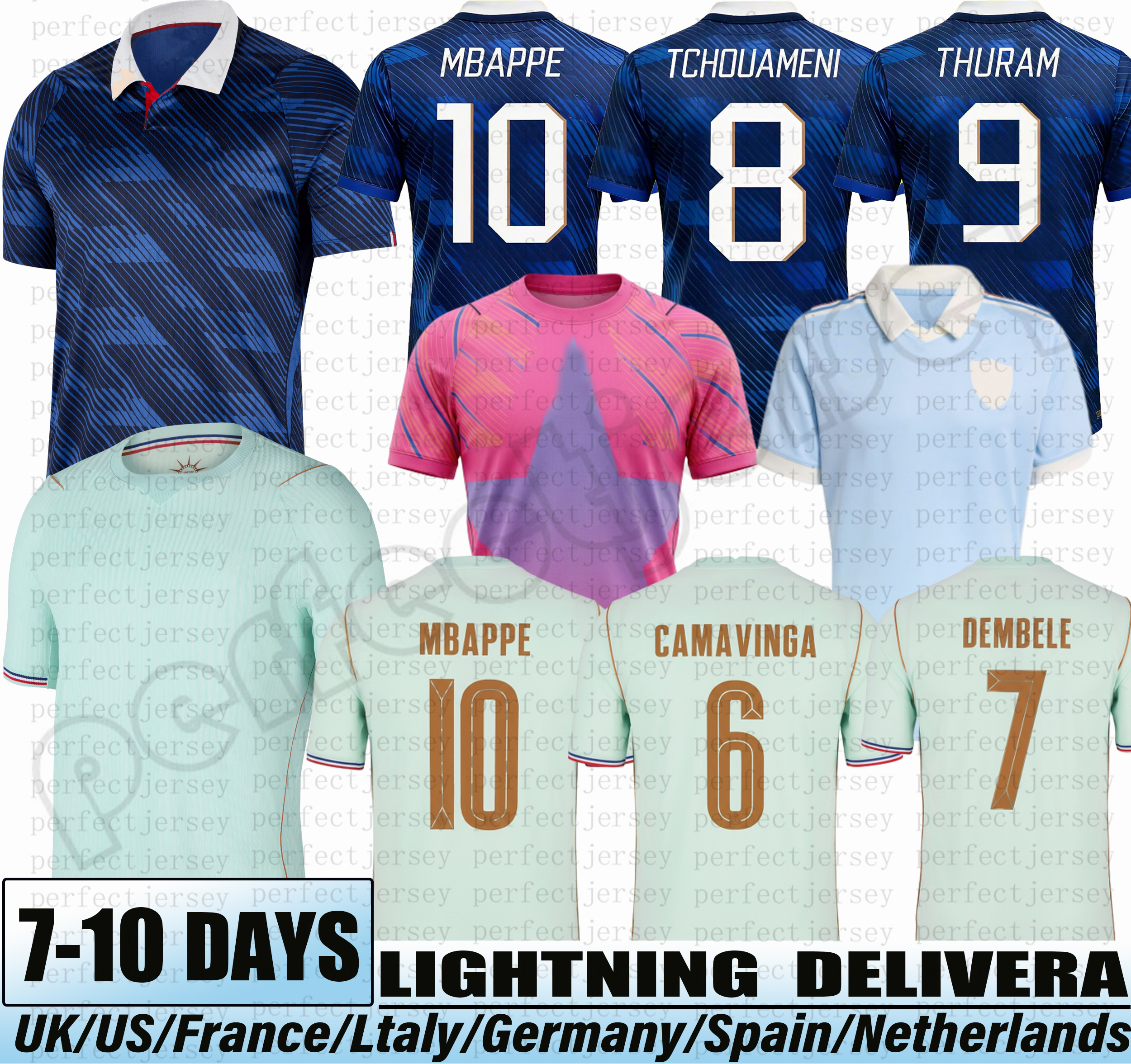 2026 FFF maillot French Kylian Mbappe Dembele Doue Soccer Jersey Thuram Olise Barcola Tchouameni Kone football shirt Fans Player Men kids kit