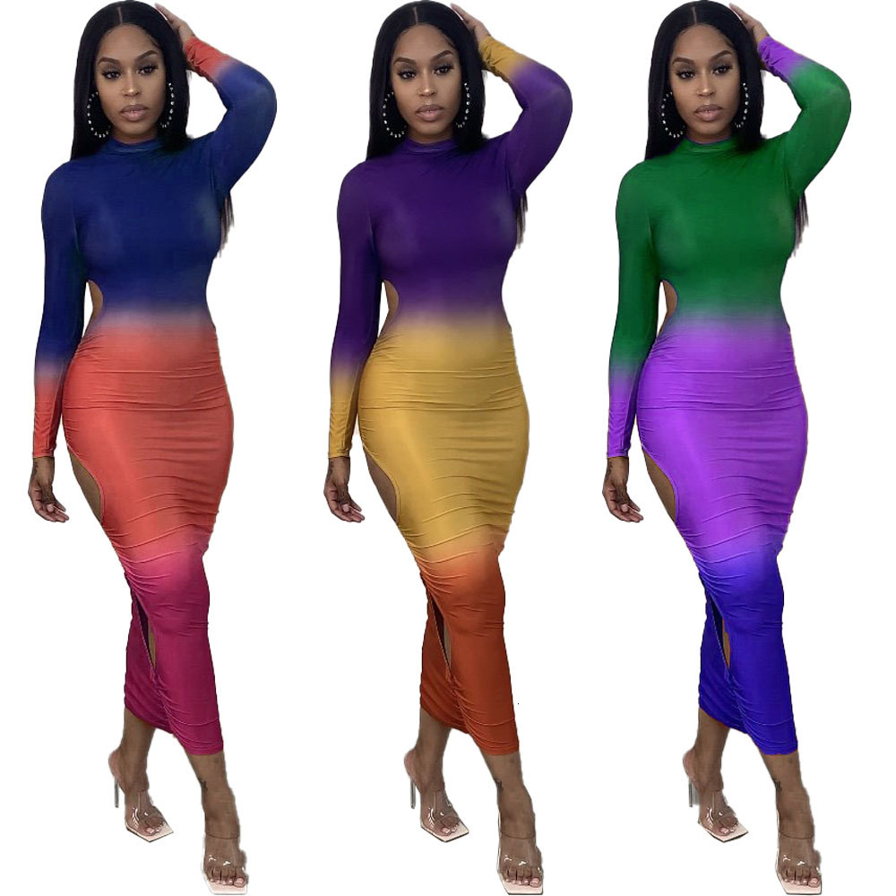 New European And American Designer Dress Women's Clothing Foreign Trade Women's Apparel Bestseller Sexy Casual Long Sleeve Dress