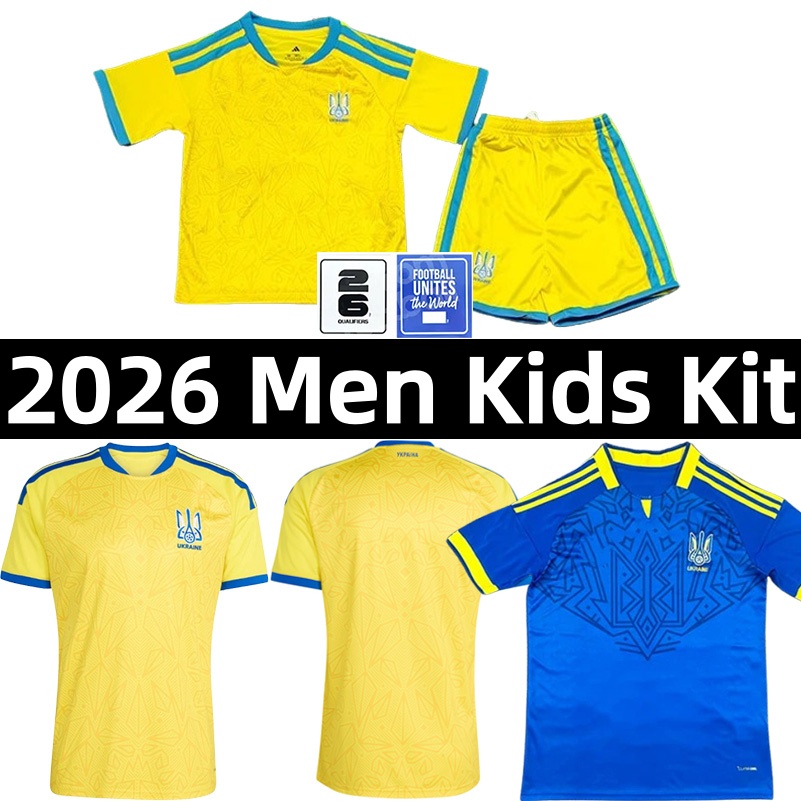 2026 World Cup Ukraine Soccer Jerseys Yaremchuk Sudakov Zinchenko Shaparenko Zubkov Gutsulyak 26 27 home away football shirts Men Kids Kit Jersey