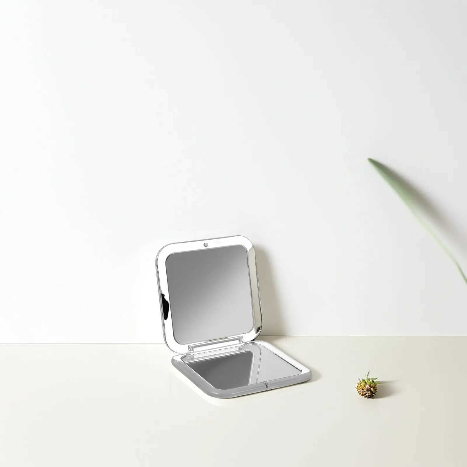 Small Compact Square Travel Makeup Mirror Folding Portable Pocket Mirror with 15X Magnification Pocket Mirrors H260324