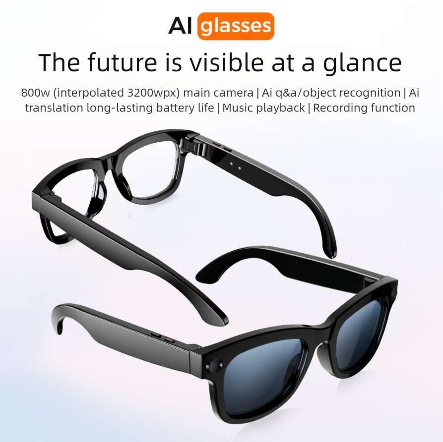 M01Pro Smart AI Glasses 8MP HD Camera, Real-Time Translation, ChatGPT Support, Bluetooth Call & Music, Anti-Shake CKS