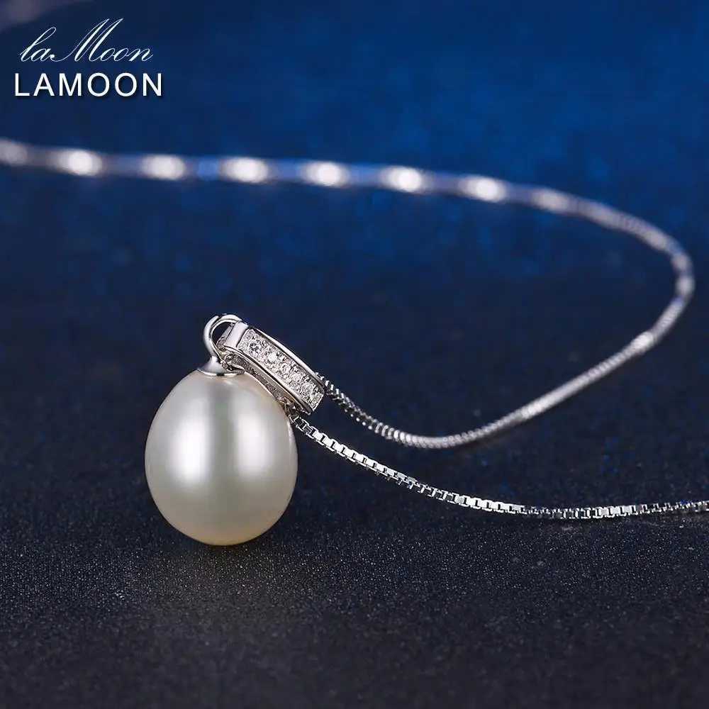 LAMOON Freshwater Pearl 925 Sterling Silver Pendant Necklace For Women 18K Rose Gold Plated Pearl Necklace Fine Jewelry LMNI047 H260324 - view 5