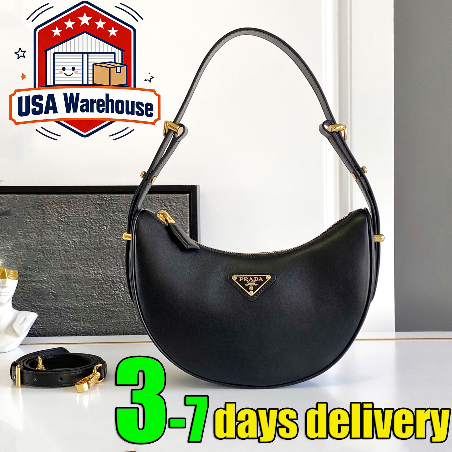 Designer Bag Shoulder Bag Luxury Bag High-quality leather Moon Bag Re-Edition 2000 Nylon Hobo Bag Underarm Bag Handbag Wallet New Crossbody Bag