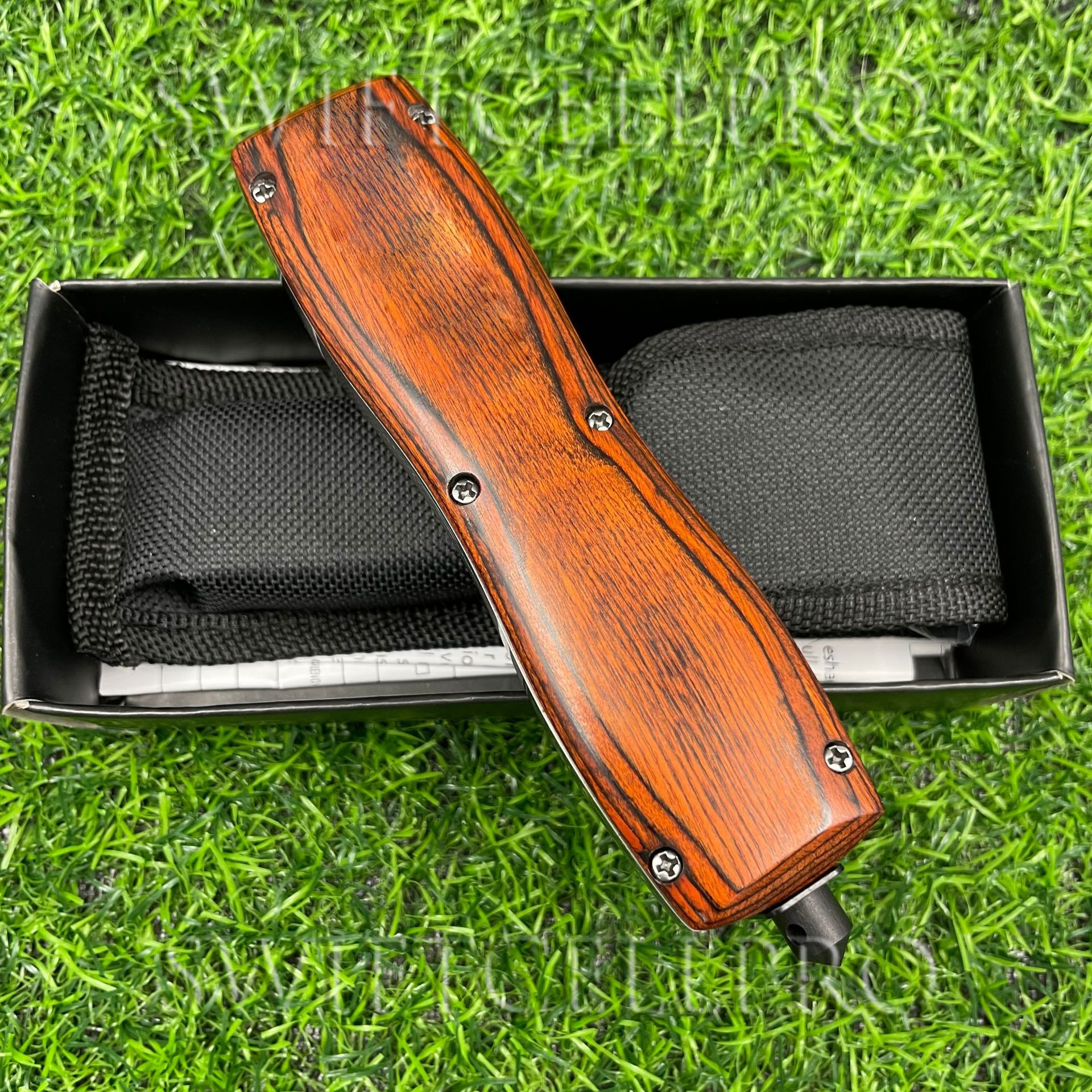 BM3300 INFIDEL OTF Knife Tech 440 Blade Utility Outdoor Camping Hiking Knives Survival Portable Pocket EDC Tools Wood Handle