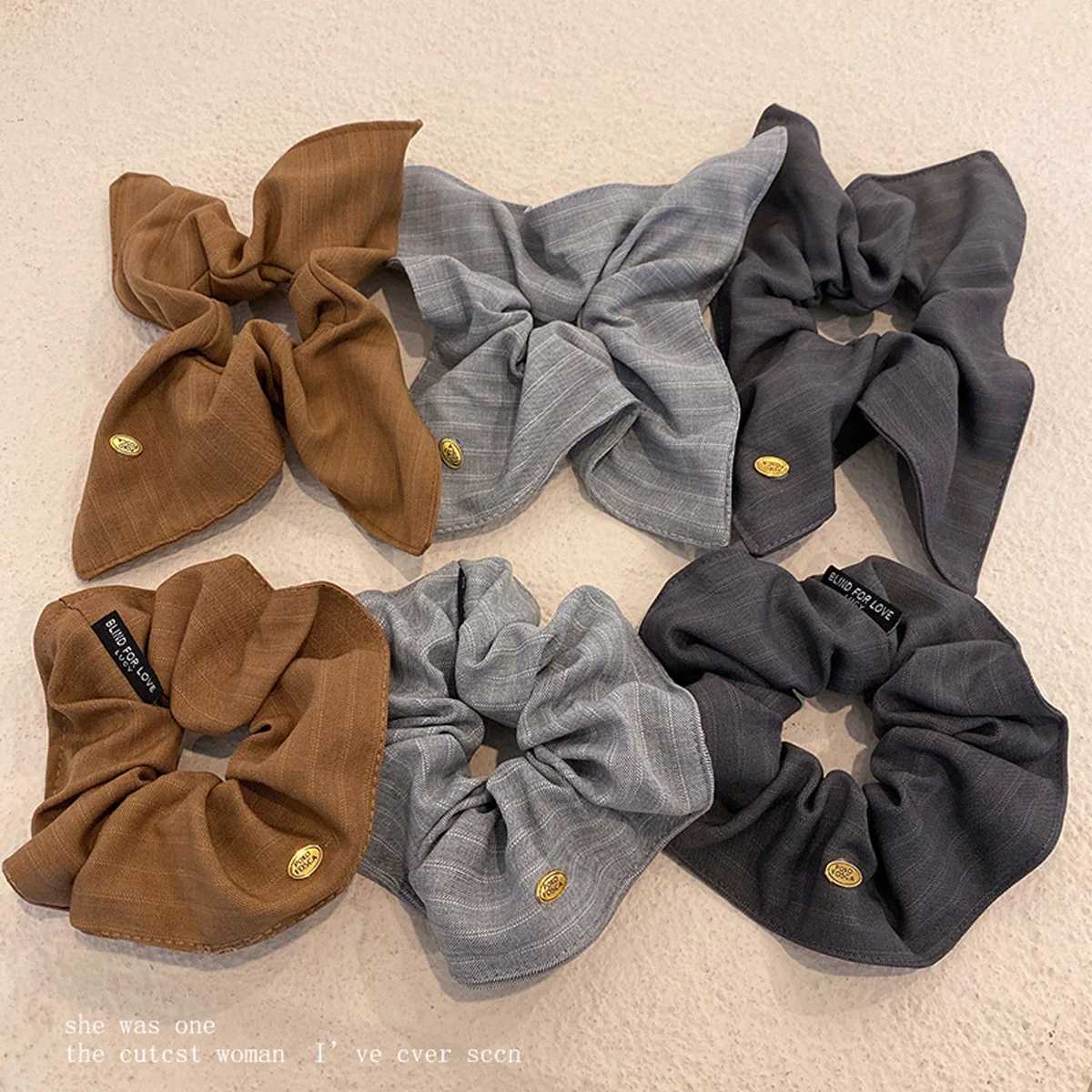 Korean-style retro stripedlarge intestine hair tie low ponytail hair rope for women high-end bun hair tie hair accessories H260324