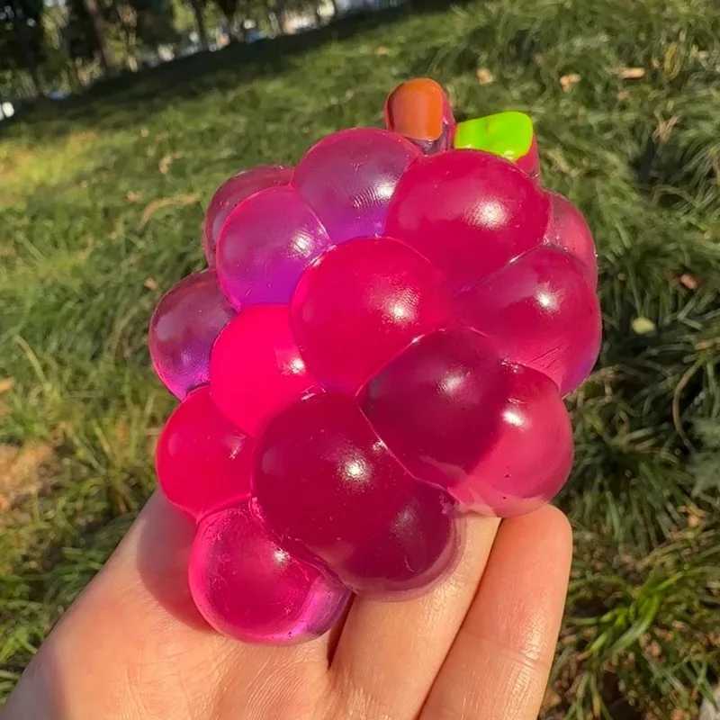 Taba Squishy Handmade Grape Squeeze Toy Sticky Fruit Stress Relief Slow Rebound Sensory Fidget Toy for Anxiety and Focus Gift H260324