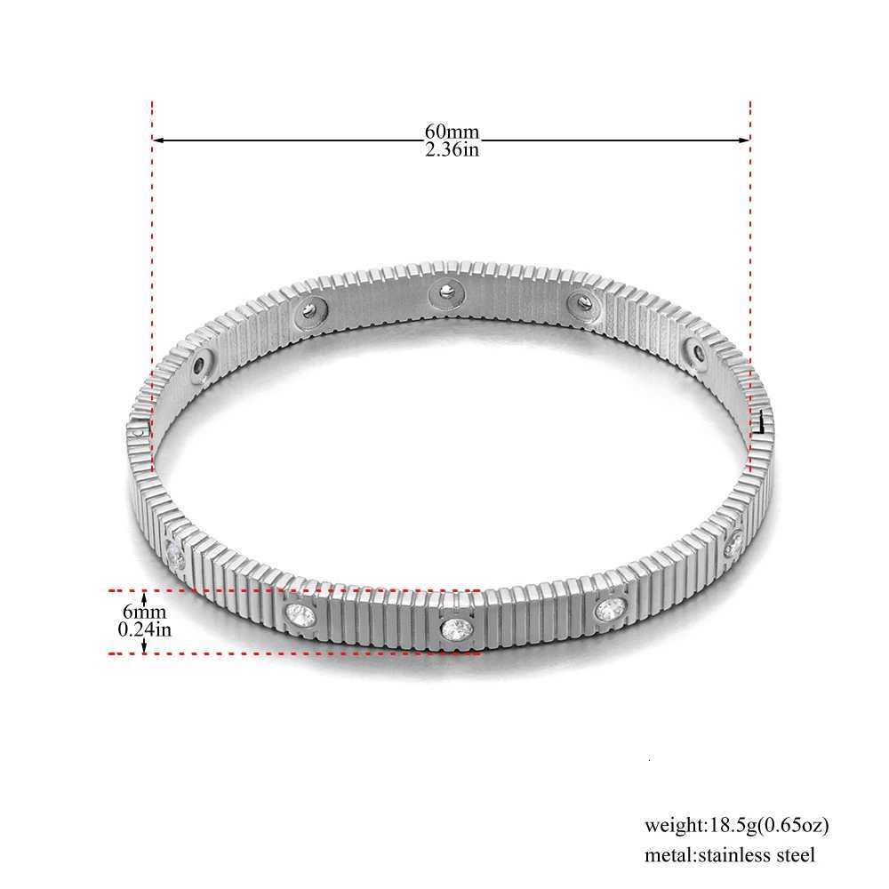 JeeMango Luxury Cubic Zirconia Round Bangle for Women Girls Stainless Steel Openable Fashion Charm Jewelry Gift B25227 H260323 - view 4
