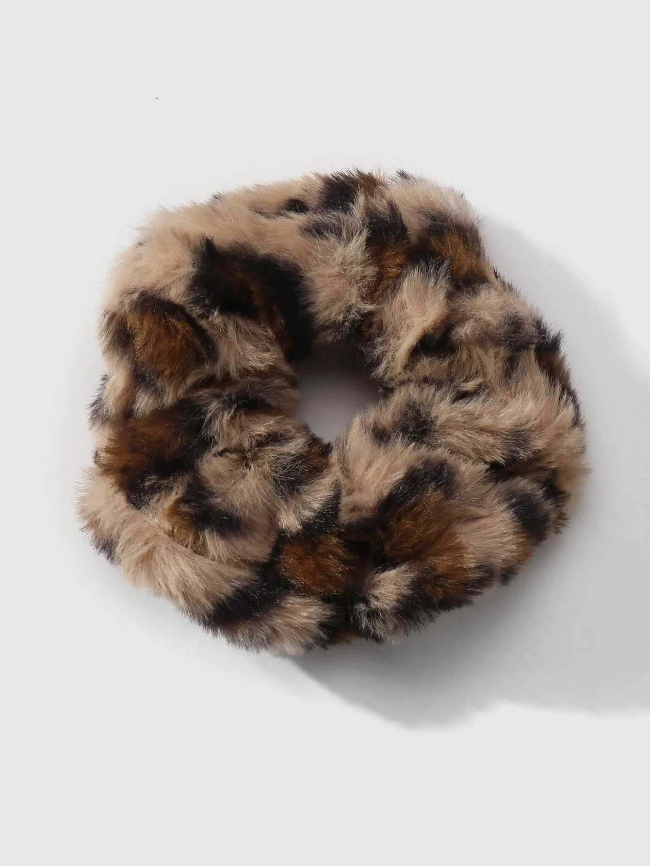 ROMWE Kawaii 2pcs/Set Chic Vintage Leopard Print Fluffy Scrunchies Korean Style Sophisticated Suitable For Women Daily Wear H260324