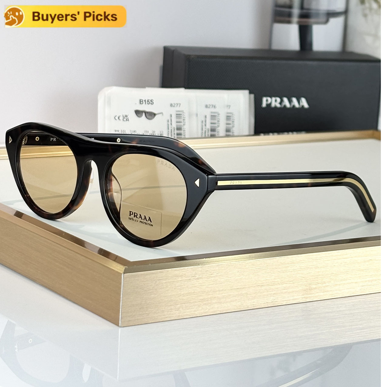 26 Designer Luxury Sunglasses for Women and Men - Small Narrow Frame UV400 Protection - Classic Outdoor Shades with Box Model PRB15