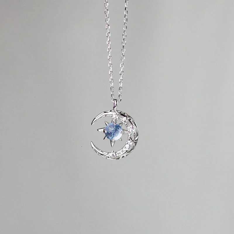 Exquisite Fashion Dream Star and Moon Pendant Necklace for Women Collar Chain Wedding Party Jewelry Gift for Women H260324 - view 4