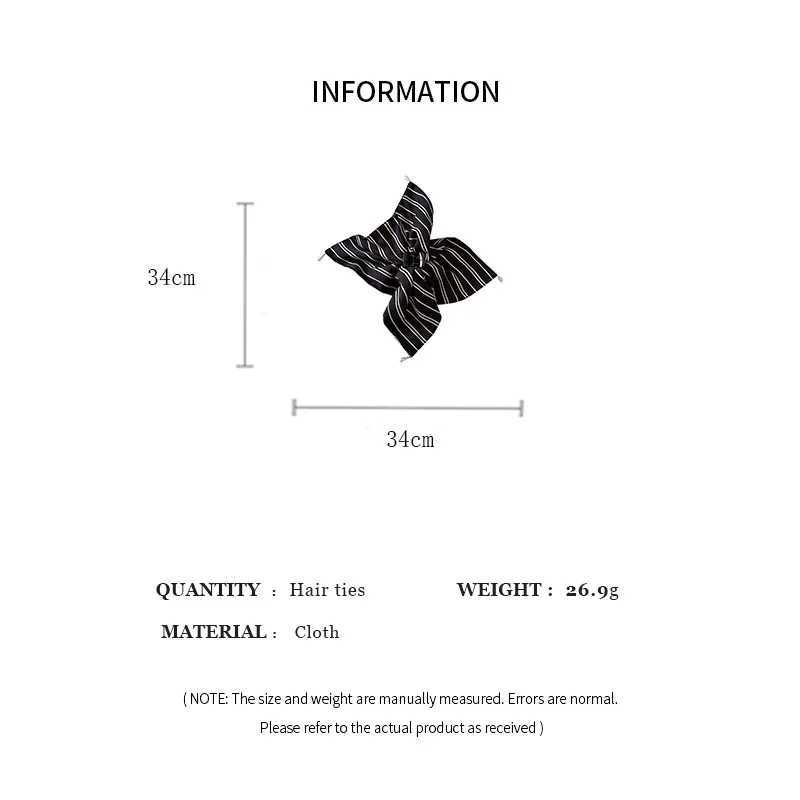 Fabric Striped Square Kerchief Scrunchies for Women Water Drop Imitation Pearl Pendant Ponytail Holders Personality Hair Bands H260324