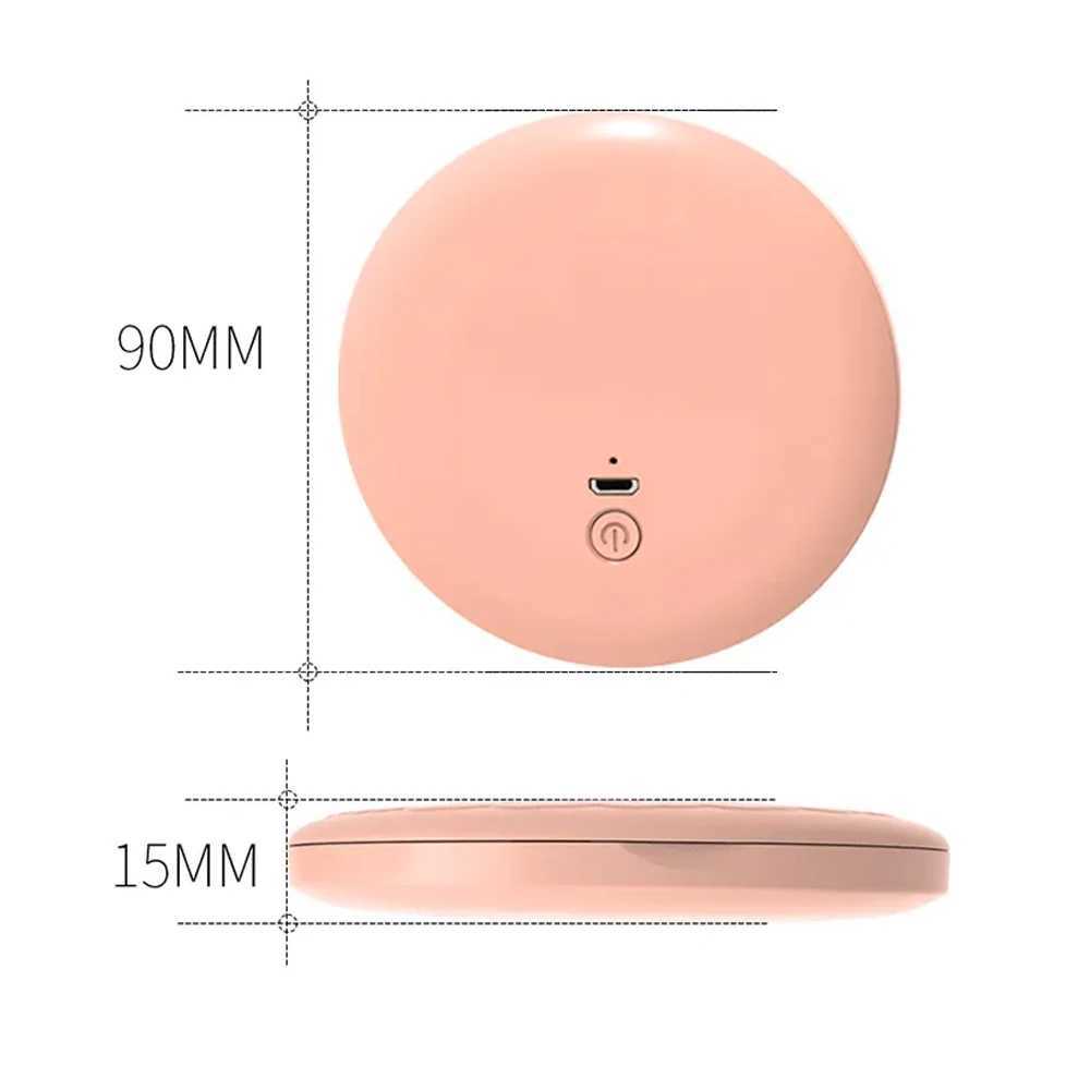 Travel Personalized Small LED Light Cosmetic 2 Side Folding Makeup Compact Pocket Mirror Women Luminous Effect Mini Mirror H260324