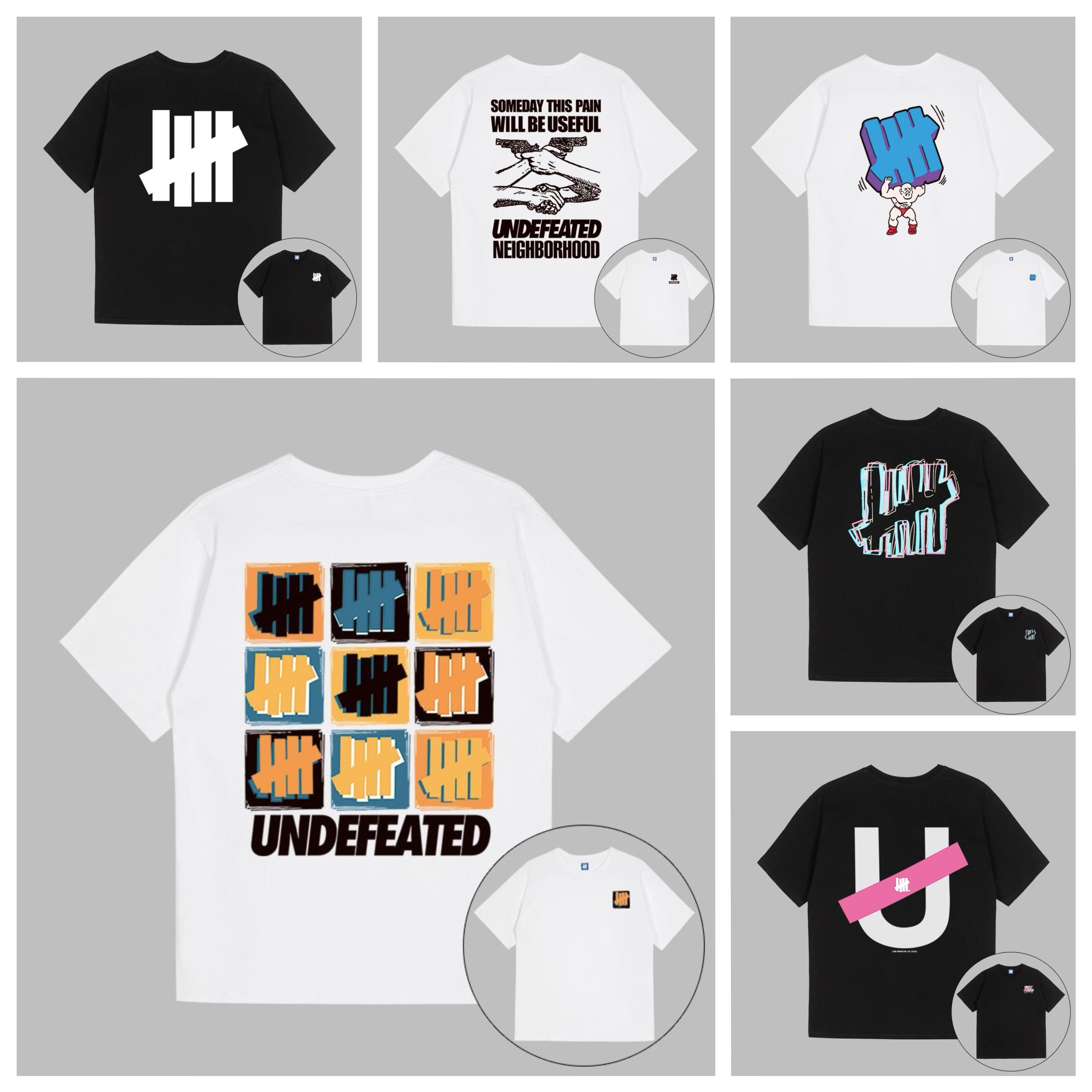 Men's undefshirts T-Shirts Mens T-shirt Loose Trendy Brand unde Five-bar Double Yarn Popular Casual Cotton Couples Oversized T Shirt S-2XL