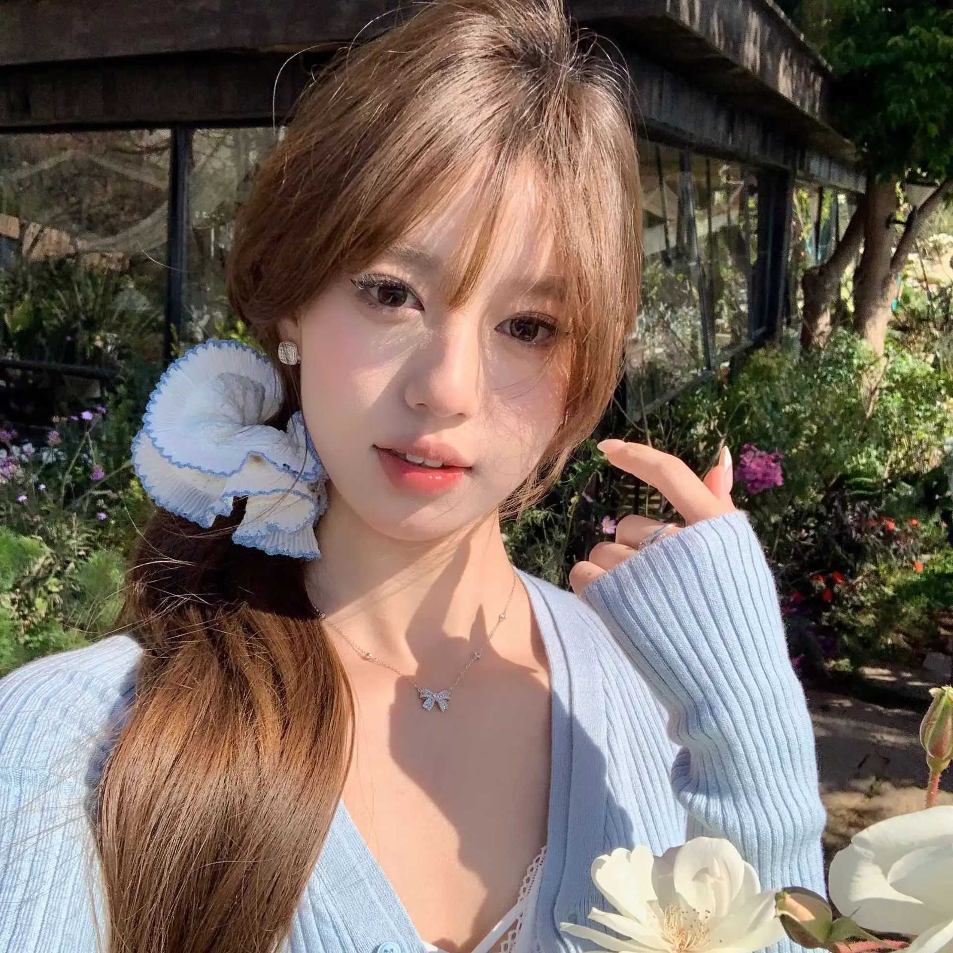 2025 Elegant Cute Lace Scrunchies Women Girl Elastic Hair Rubber Band Accessories Tie Hair Ring Rope Headdress Headwear Ornament H260324