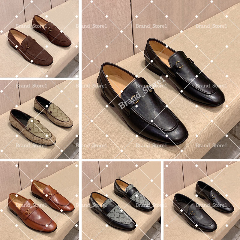 Designers Men loafers shoes Luxury Dress Shoes Comfortable cowhide Leather Metal buckle Banquet Casual Fashion Interlocking Horsebit loafer