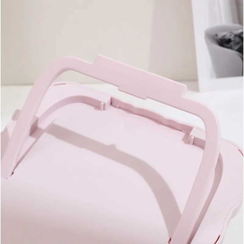 Cat Ear Mirror Makeup Mirror Folding Plastic Cute Single-sided Mirror Student Dormitory Makeup Mirror Desktop Mirror H260324