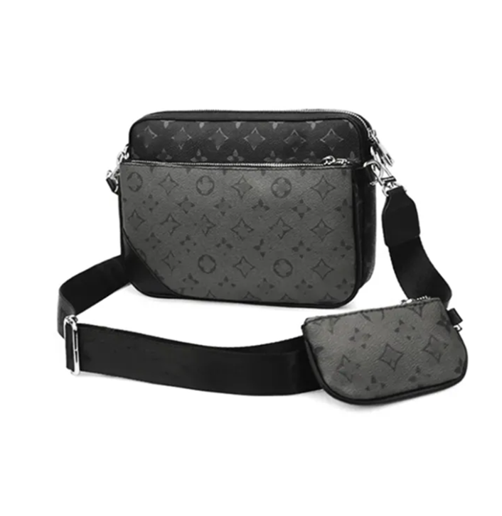 New Men Designer Men Leather TRIO Messenger Bags Luxury Shoulder belt Make up Bag Designer Handbag Tote Man's bags M44612 fashion outdoor handbags Waist bags