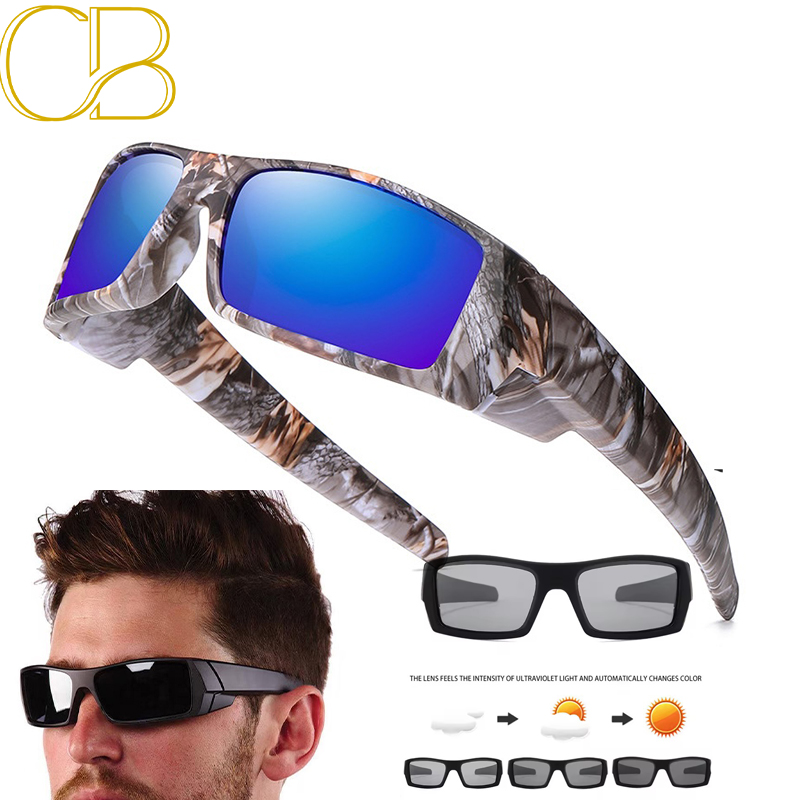 Men's Polarizing Sunglasses Eyepieces Polarized Male Rectangular Wrap Around Design Luxury Cycling Glasses in Trend Sports Fishing Driving CB Fas