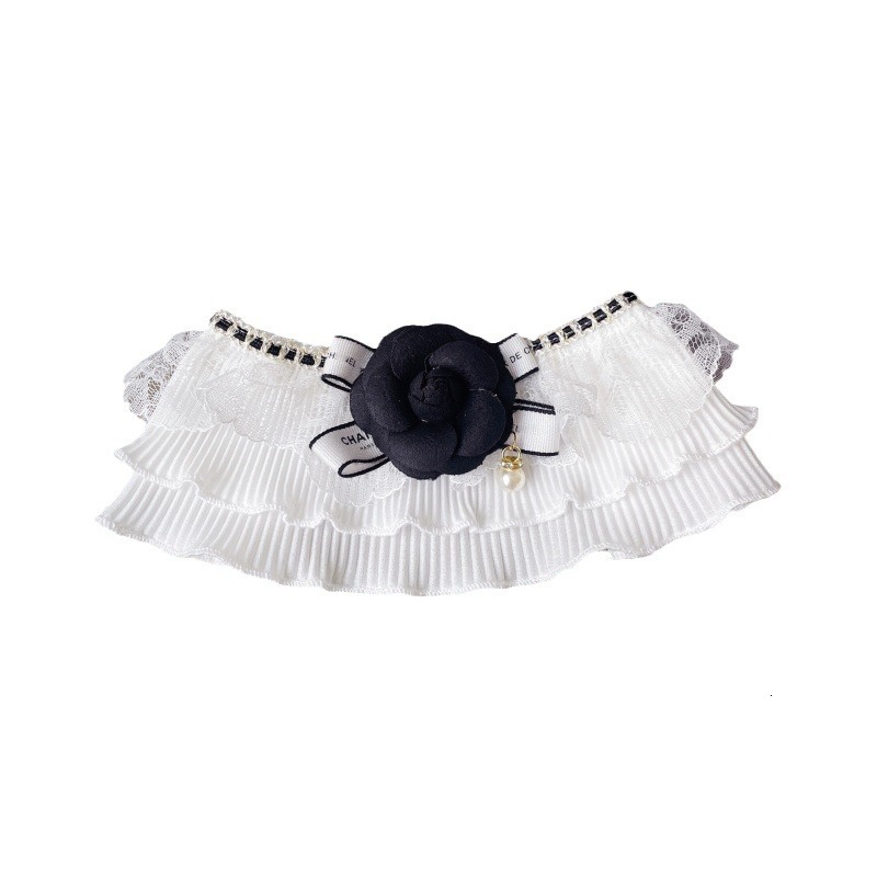 Pet Collar Elegant Scarf For Ragdoll Cats Bowknot Bib For Dogs Camellia Style Neck Decoration Soft Comfortable