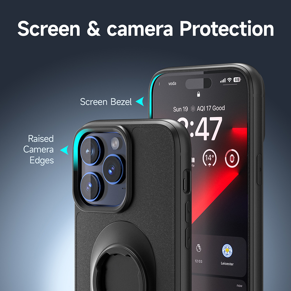 Quicky Mount Case for iPhone 17/16/15/14/13/12 Air Pro Max NoMagnetic Cover fit Quad-style Motorcycle Holder with Lock-in Design