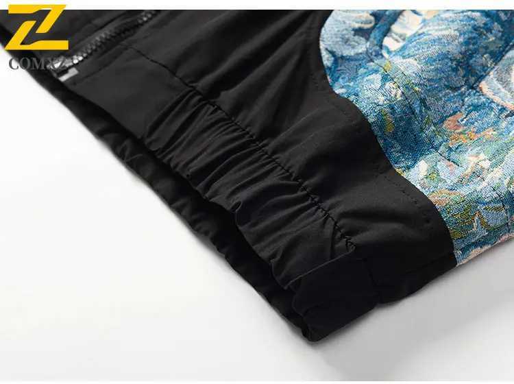 2025 New Mens Jacket Floral Embroidery Trendy Versatile Comfortable Breathable Collar Jacket Outdoor Casual Mens Zipper Coat C260325