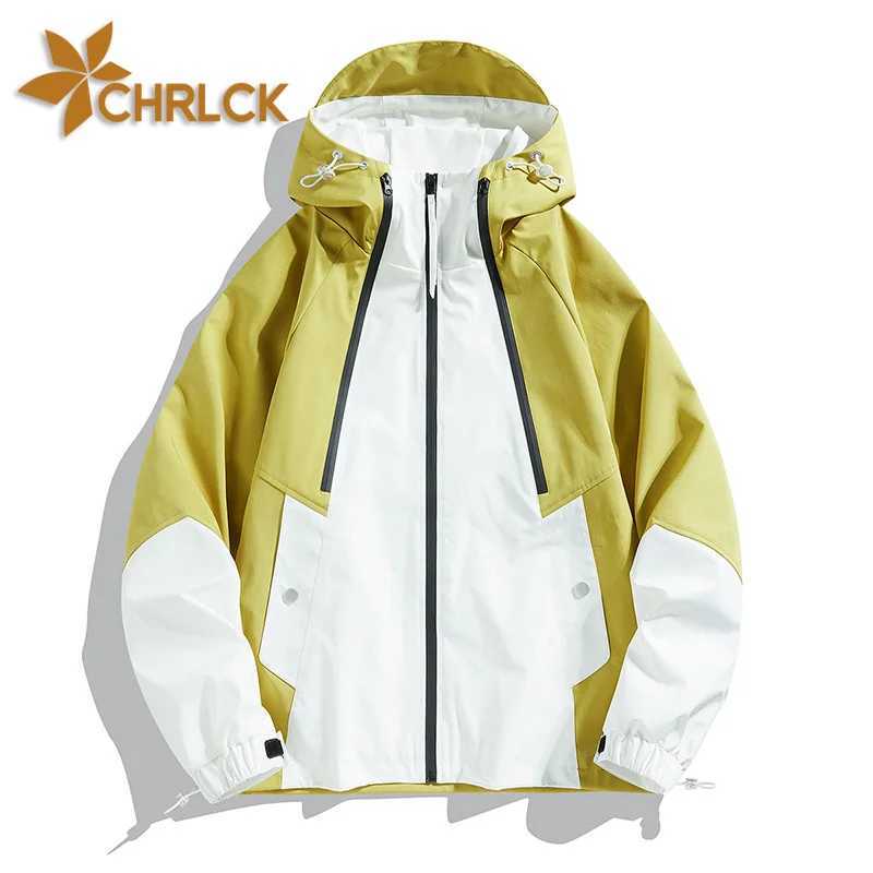CHRLCK Mens Waterproof Hiking s Windproof Splicing Windbreakers Women Breathable Fishing Camping Trekking Unisex M260325