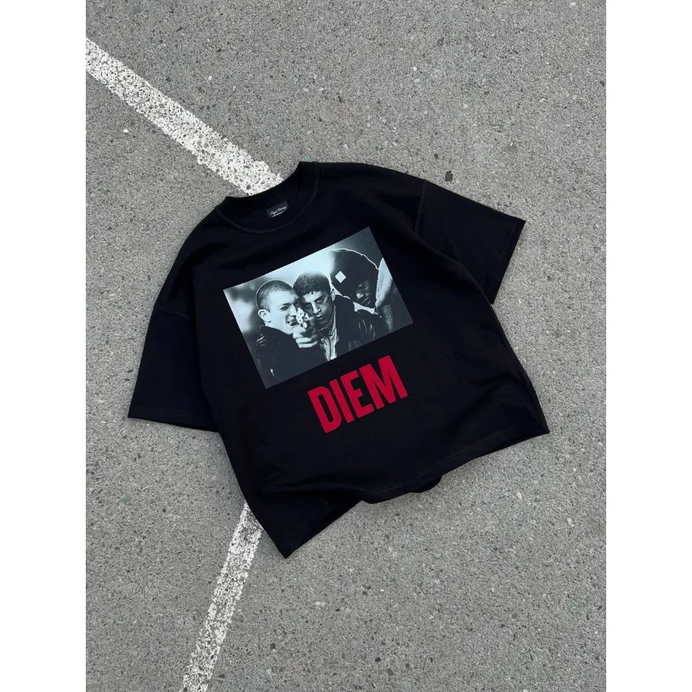 American Super Cool Pistol Pattern Printed Oversized T-shirt Womens Y2K Street Hip Hop Harajuku Loose Hooded Short Sleeve 260321