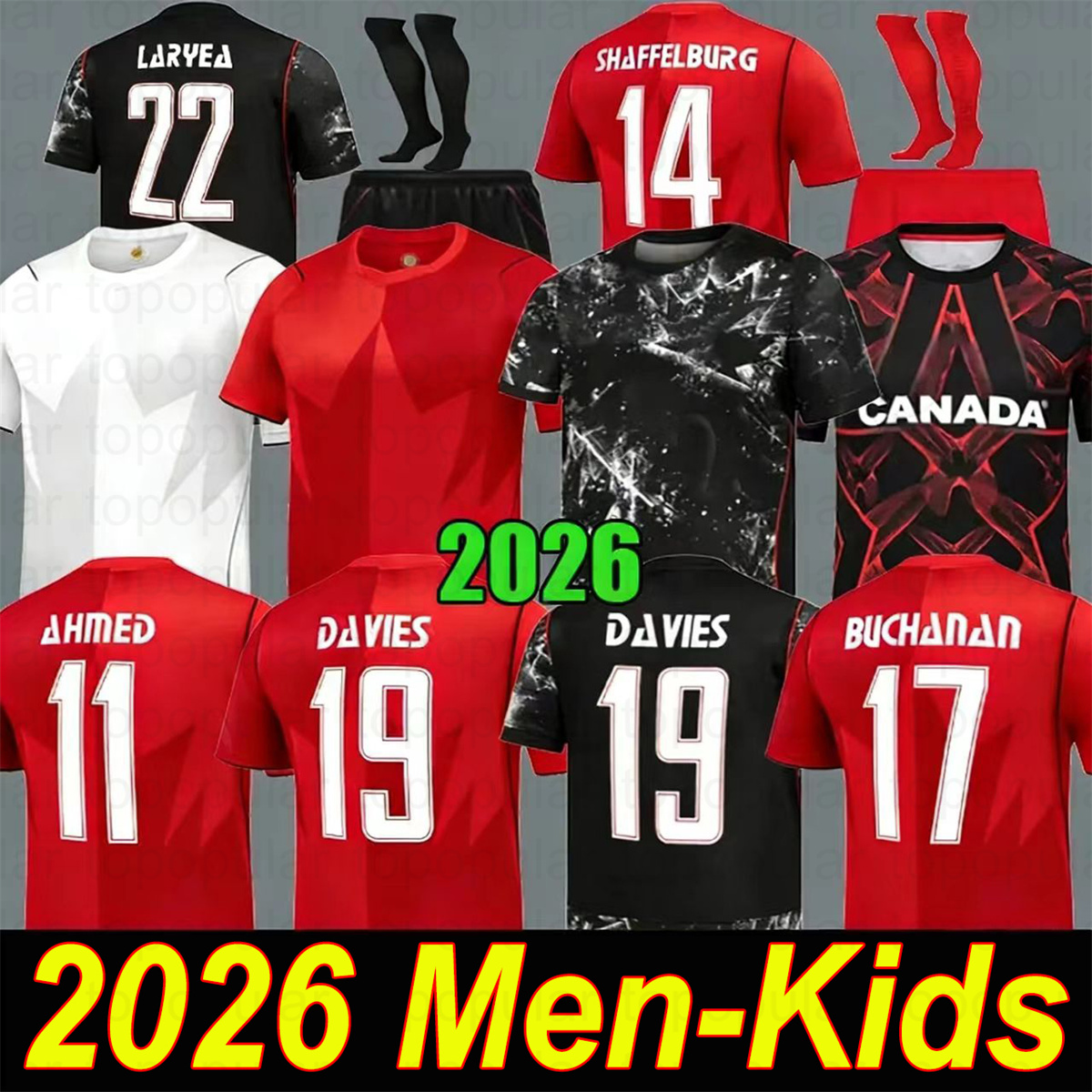 Canada Jersey 2026 World Cup Soccer Jerseys J.DAVID DAVIES LARIN 26 27 CAVALLINI MILLAR EUSTAQUIO FRASER 2024 Football Shirt Top KIDS KIT Uniforms National Team