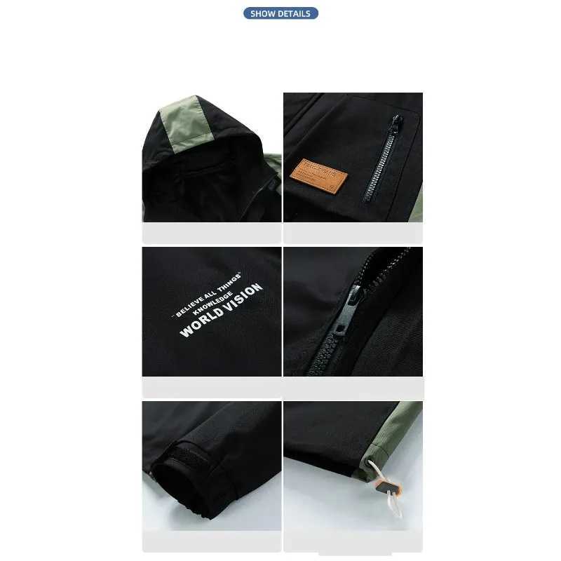 Men Hoodie Loose Outerwear Plus Size M-8XL Hiking Sportswear Mens Casual Breathable s Male Windbreaker Hoodies Coat M260325