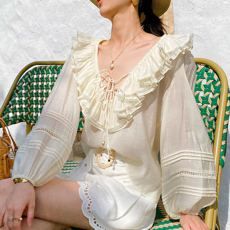 2026 A5 Spring New Designer Fashion White French Shirt Long Sleeve Elegant Style Women's
