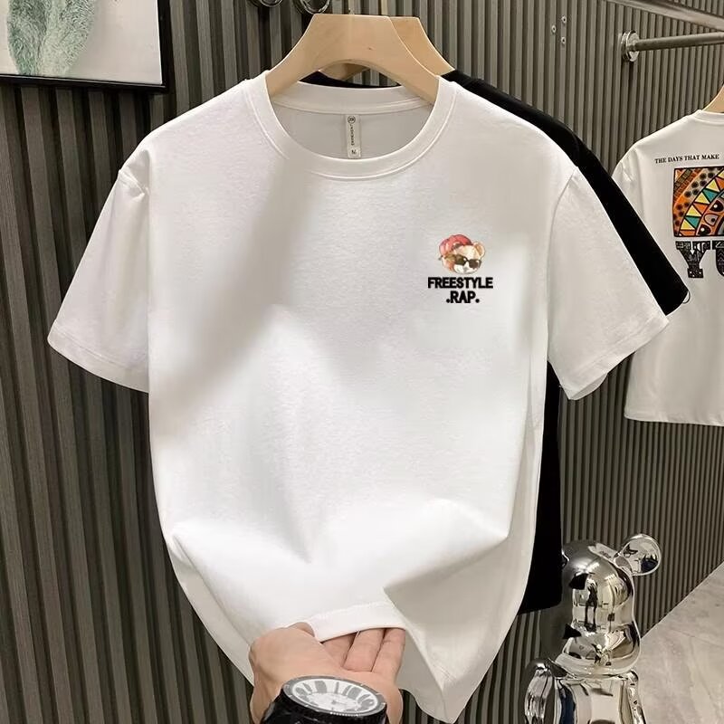 Men's Summer New Arrivals Cotton Graphic T-Shirts | Streetwear INS Breathable Crew Neck Couples Base Layer Casual Tees