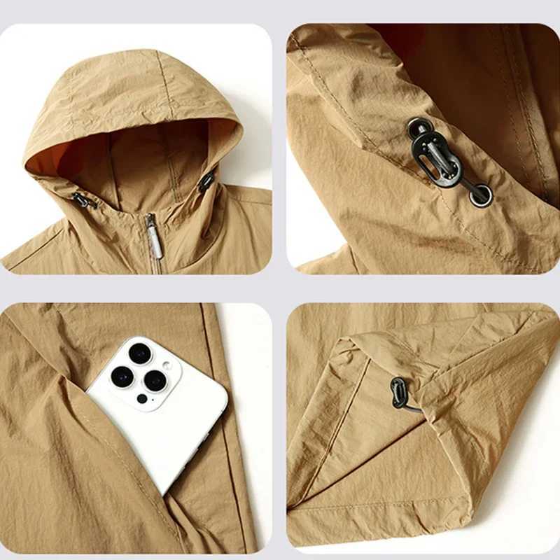 Hiking Men UPF 50 Summer Unisex Waterproof Quick Dry Camping Windbreaker Trekking Fishing Rain Outdoor Anti UV Clothes M260325