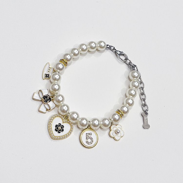 Pet Collar Neck Ring Selected Camellia Style Full Circle Pearl Design Elegant Necklace Accessories Comfortable Fit For Small And Medium Dogs And Cats