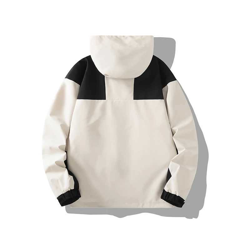 CHRLCK Mens Waterproof Hiking s Women Windproof Splicing Windbreakers Fashion Fishing Camping Trekking Unisex M260325