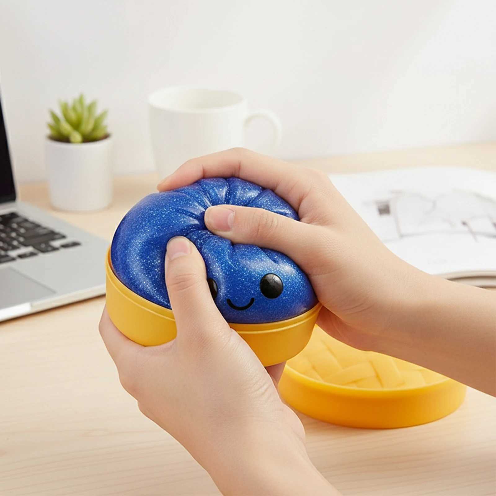 Glitter Dumpling Squishes Stress Balls Fidget Sensory Toys Simulation Food Squishies Bun with Steamer Squeeze Dough Ball Gifts Z260325