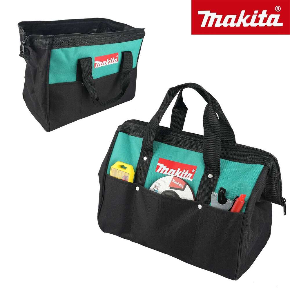 Makita 14.57inch Hand ToolBag Double Layer Oxford Cloth Steel Wire Around Mouth Electrician-Bag Waterproof Anti-Fall Storage Bag 26H0325