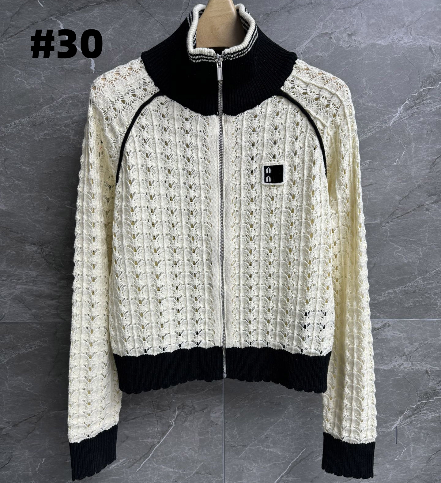 (Order by pic in opt, not by desc) Mens Womens Designer Zip-Up Autumn winter long-sleeved denim jacket striped wool cardigan