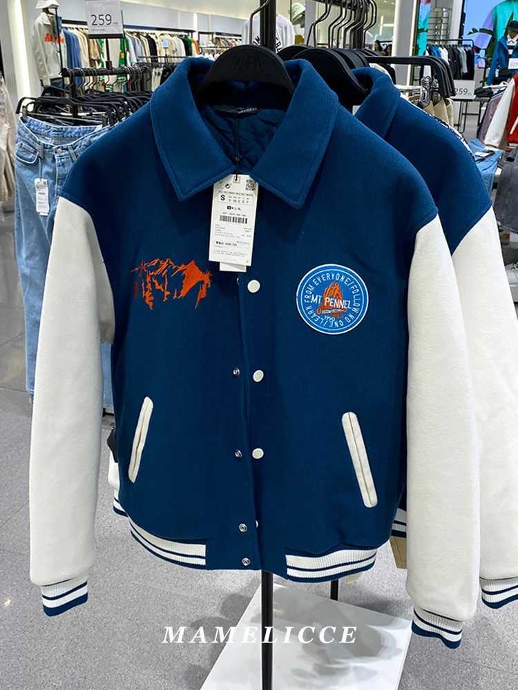 MAMELICCE Original design American vintage embroidered jacket fall and winter mens woolen clip baseball jackets Mens Clothing C260325
