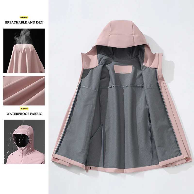 Outdoor Sports Hooded Men Waterproof Windproof Women Autumn Camping Waterproof Windproof Running Sport Hooded Coat M260325