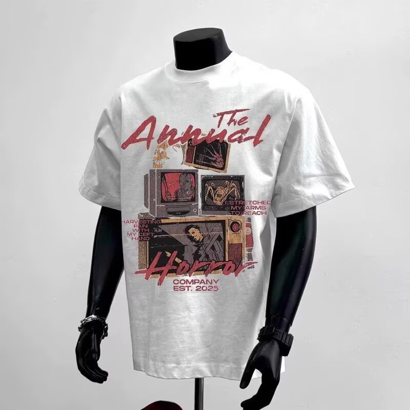 Heavyweight American Streetwear Vintage Graphic Tees | Summer High-Street Cotton Oversized Niche Designer Short Sleeve T-Shirts