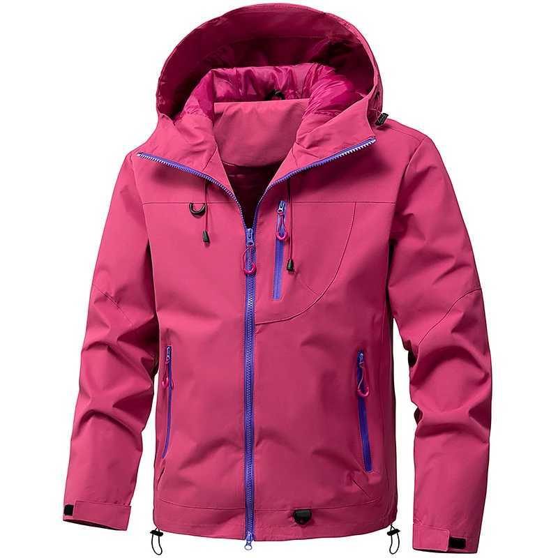 Unisex Outdoor Windproof Hooded Windbreaker s Spring Autumn Travel Hiking Casual Waterproof Coat for Daily Wear M260325