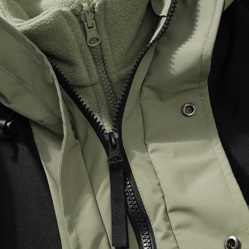 CHRLCK Mens Waterproof Hiking 3 IN 1 s Winter Warm Windproof Splicing Windbreakers Women Camping Trekking Unisex a01 M260325