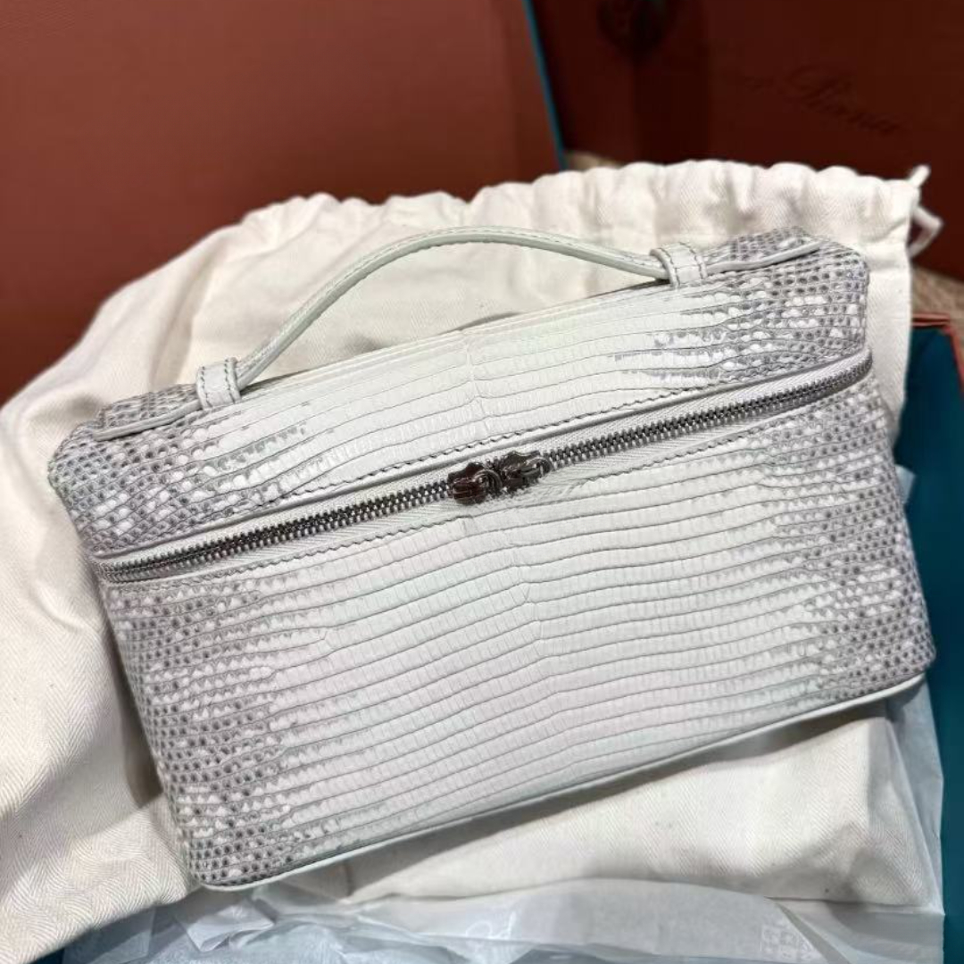 10A Quality Designer L19 Lunch Box Large 27 Bags Genuine Leather Crocodile Vanity Bag Extra Pocket Crossbody Bag Vanity Case Ostrich Print