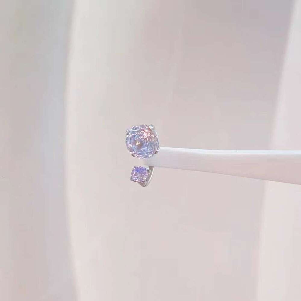 Iris Millennium Rose Cut Zircon Personality Orchid Cross Light Luxury Titanium Steel Ear Bone Stud Horseshoe Hoop Earrings